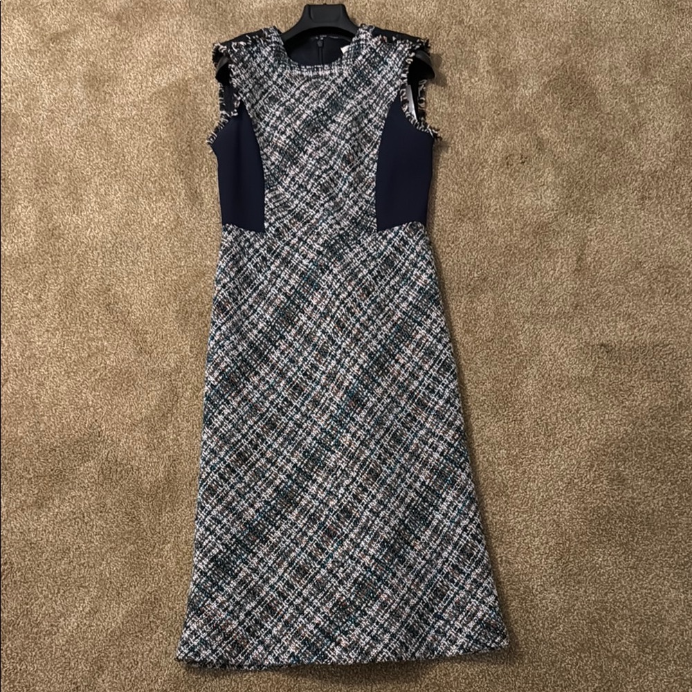 Tory Burch Elegant Tweed Sleeveless Dress
